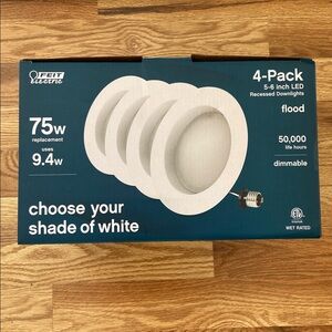 Feit Electric 5-6 in LED Recessed‎ Dimmable Downlights Multiple Shades 4-Pack
